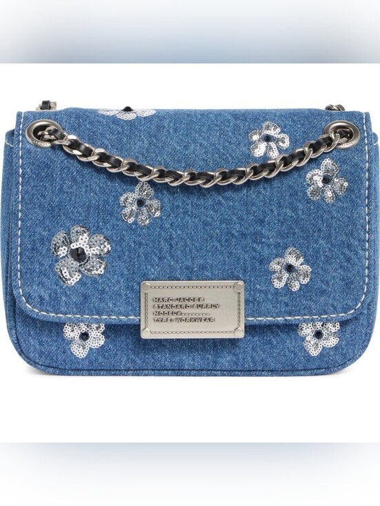 Marc Jacobs Handbags - Marc Jacobs Denim Sequin Floral Crossbody Bag